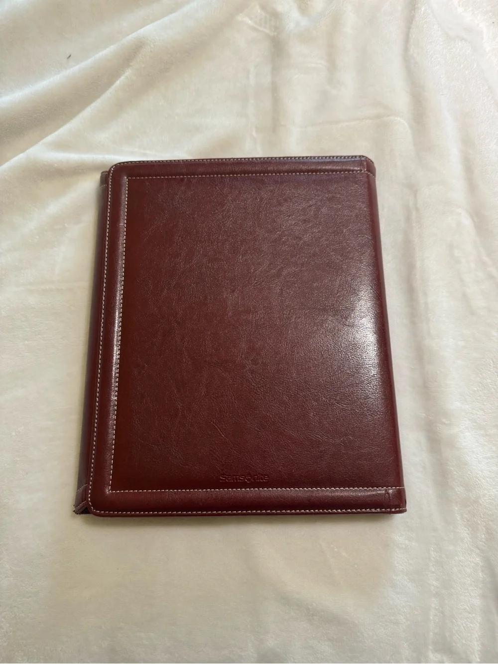 samsonite red leather binder